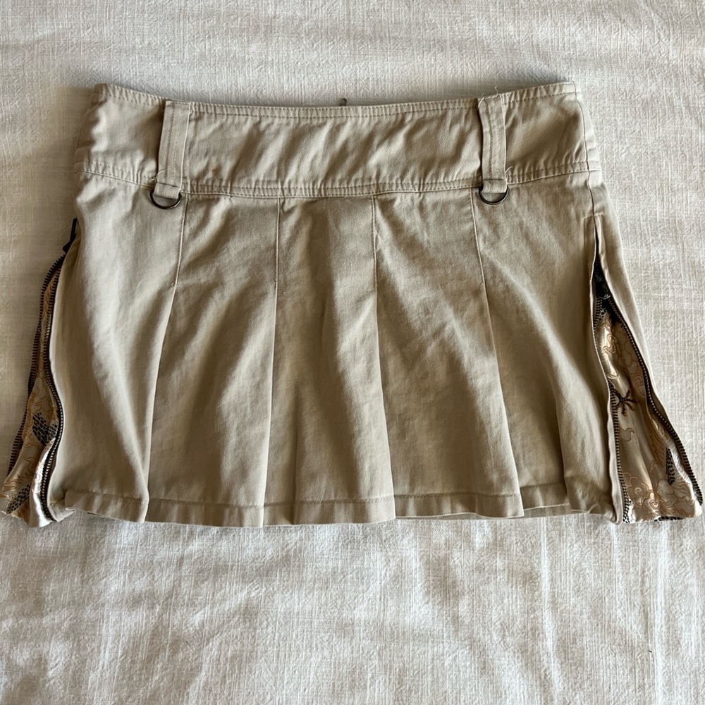 Vintage Y2K Miss Me utility cargo pleated khaki low rise micro mini skirt medium